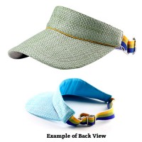 Straw Visor Hats – 12 PCS Straw w/ Cotton Lining And Elastic Band - HT-8405OLV